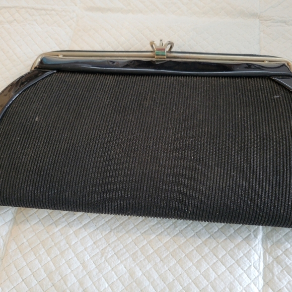 Vintage Mayfair Of Canada Black Corded Clutch Evening Bag - Picture 1 of 5